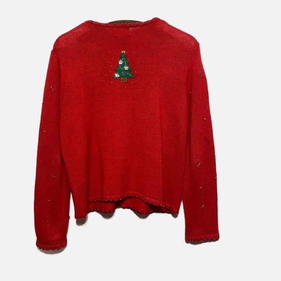 Vintage Designers Studio Originals Red Embellished Christmas Sweater - P… - Picture 11 of 16
